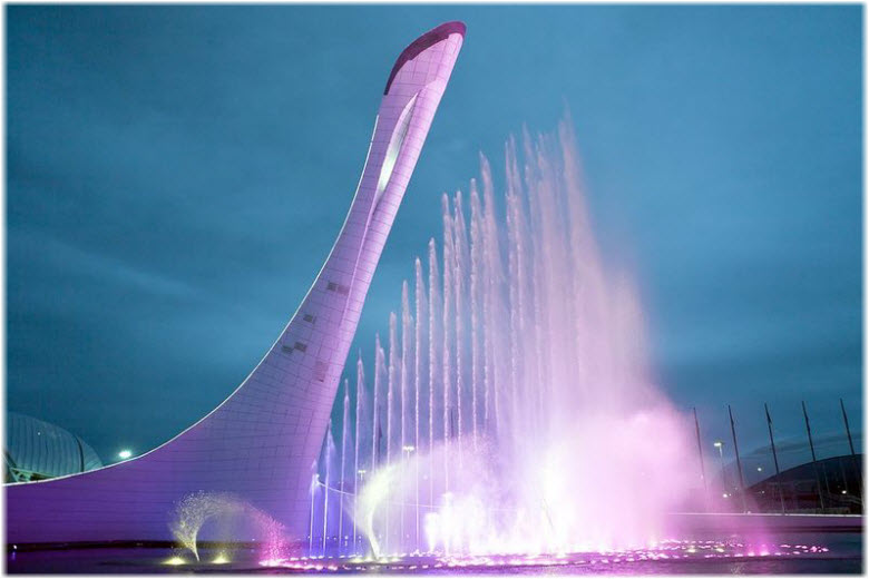 поющие фонтаны в сочи в олимпийском парке